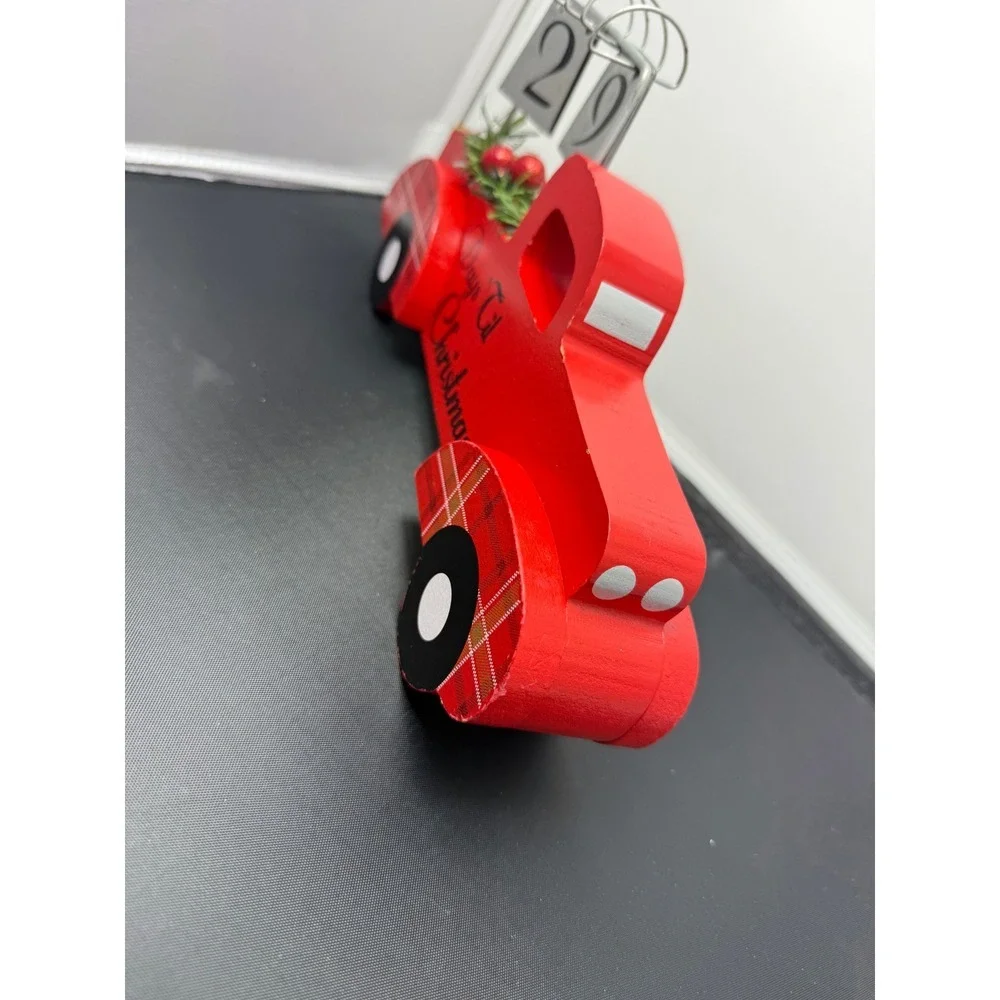 Red Truck‎ wood Christmas Countdown Calendar Days Til Christmas Holiday Decor